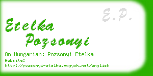 etelka pozsonyi business card
